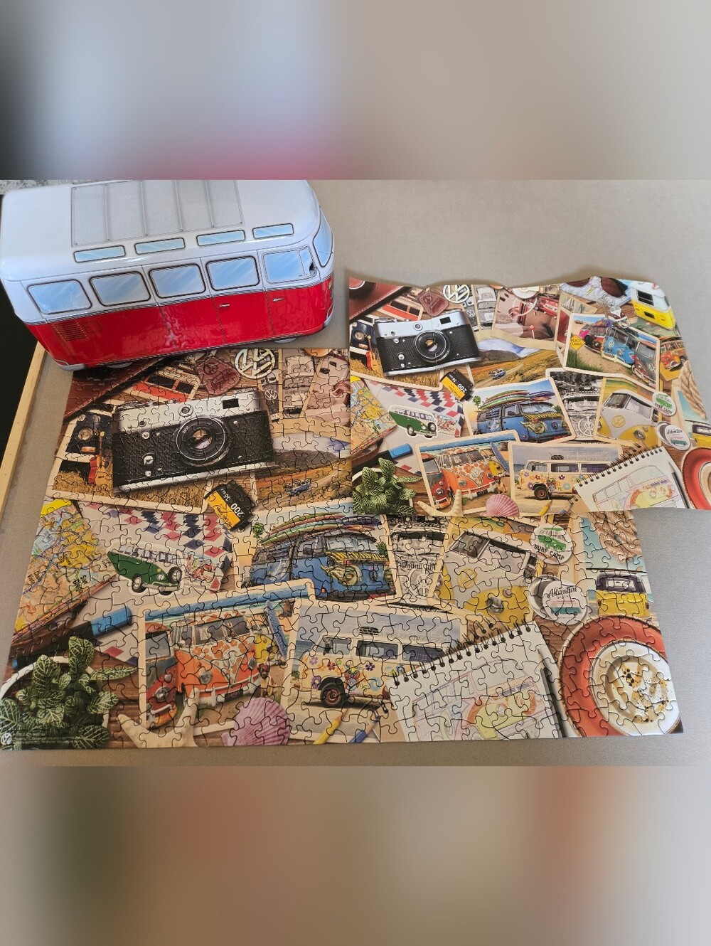 Eurographics 550 Piece Puzzle "Road Trips" Collage Tin Puzzle
